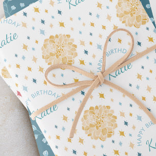 Personalised Disco Snail Garden Party Birthday Wrapping Paper Sheet