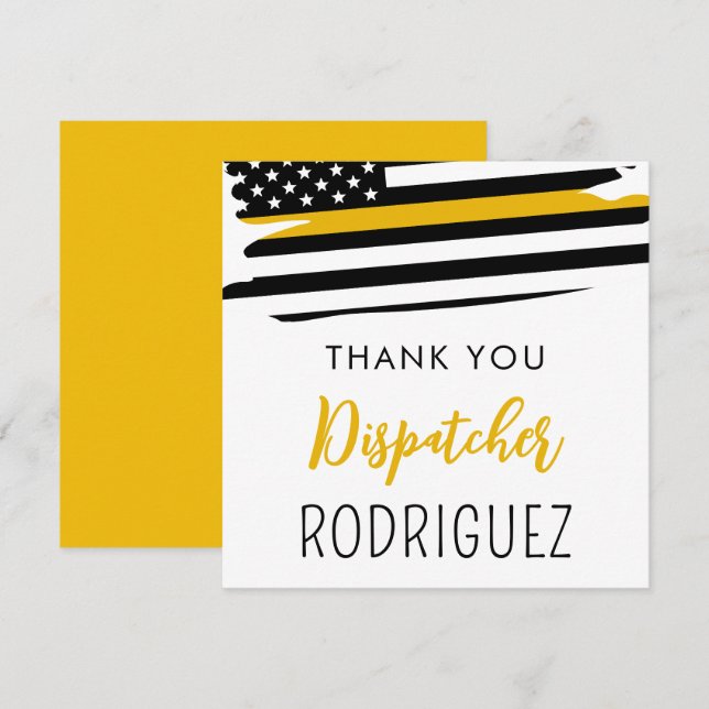 Personalised Dispatcher Thin Gold Line Thank You  Card (Front/Back)