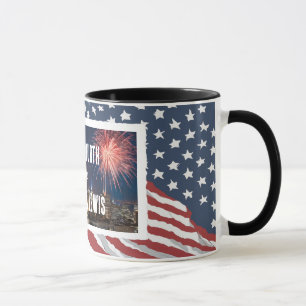 Personalised Distressed American Flag Mug