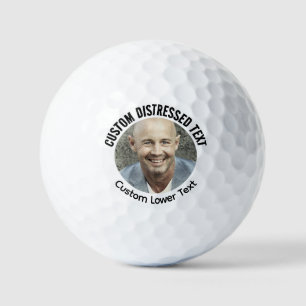 Personalised Distressed Font Text Photo Golf Balls