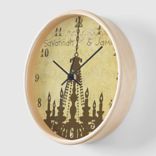 Personalised Distressed Musical Note Chandelier Wall Clock