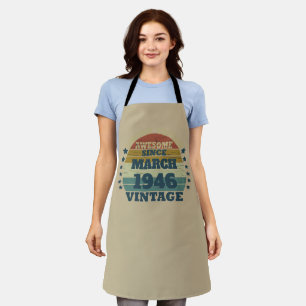 Personalised distressed vintage 80th birthday gift apron