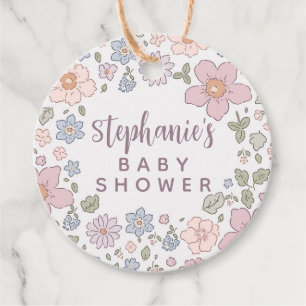 Personalised Ditsy Floral Baby Shower Gift Tags