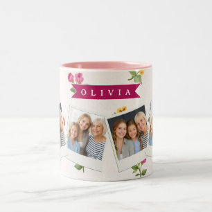 Personalised Ditsy Floral Cottagecore Wildflower Two-Tone Coffee Mug