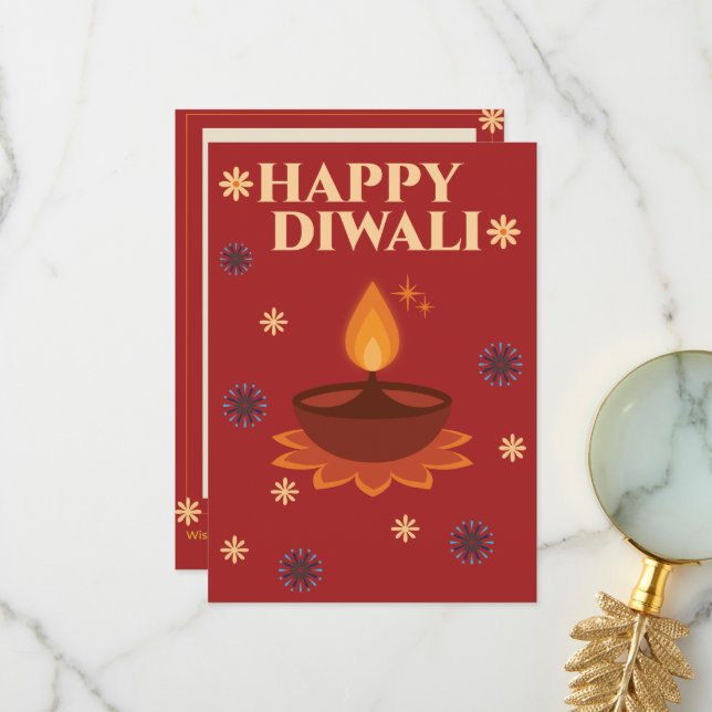 Personalised Diwali Card (Front/Back In Situ)