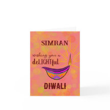 Personalised Diya Diwali Card