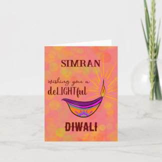 Personalised Diya Diwali Card