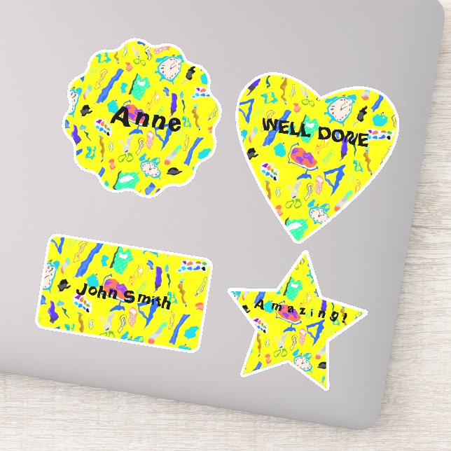 Personalised Dizzy Back to School Stickers (Detail)