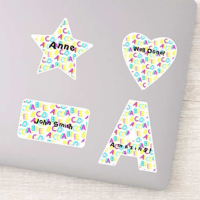 Personalised Dizzy Colourful Letters Alphabet (Detail)