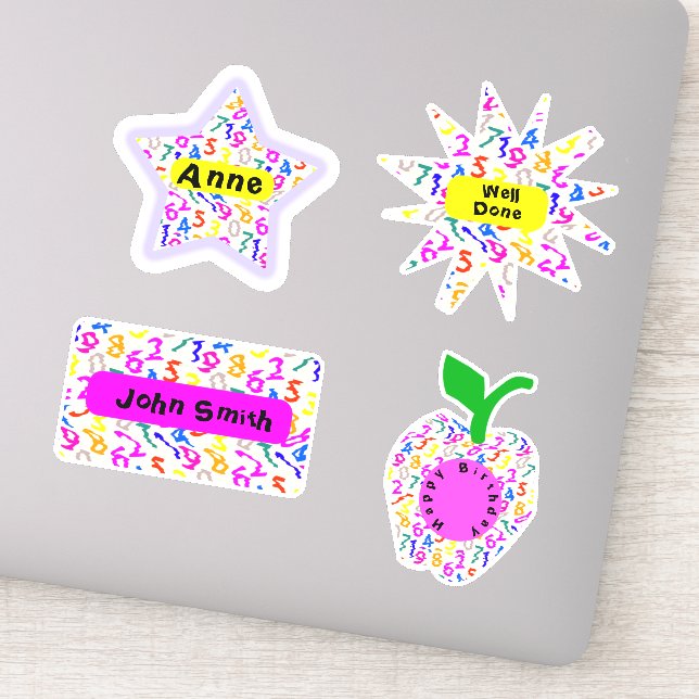 Personalised Dizzy Colourful Numbers (Detail)