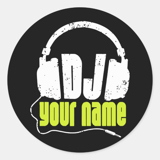 Personalised Dj Any Name Club Disc Jockey Music Dj Classic Round Sticker (Front)