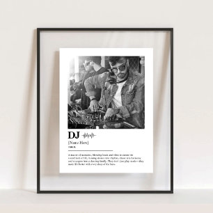 Personalised DJ Dictionary Definition Photo Gift Acrylic Sign
