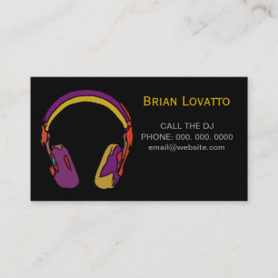 personalised dj headphone music business card