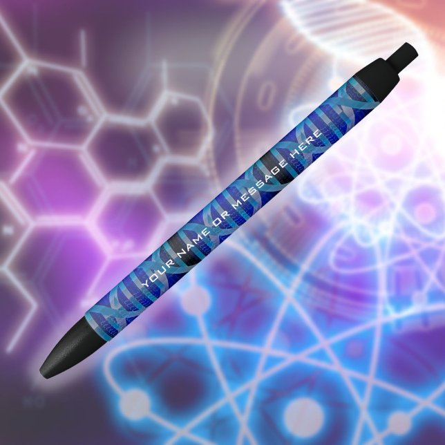 Personalised DNA Blue Science Black Ink Pen (Personalized DNA Blue Science Black Ink Pen)
