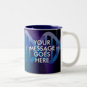 Personalised DNA Blue Science Two-Tone Coffee Mug