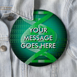 Personalised DNA ID Green 6 Cm Round Badge