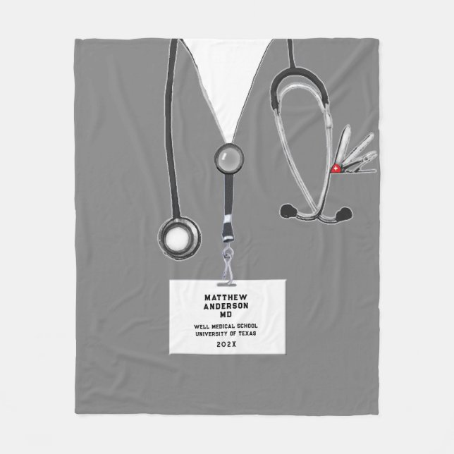 Personalised Doctor Fleece Blanket (Front)