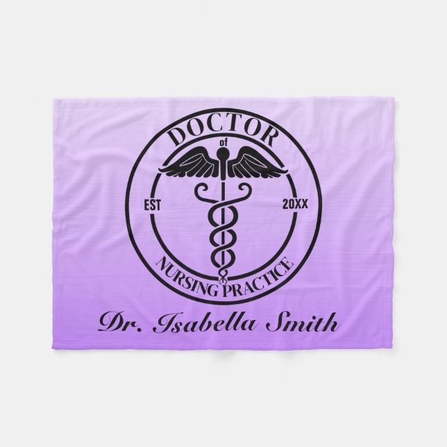 Personalised Doctor Gift For Graduate & Graduation Fleece Blanket (Front (Horizontal))