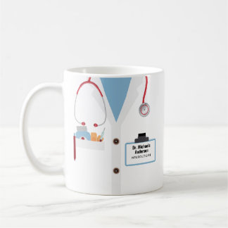 Personalised Doctor Gift Mug With Lab Coat & Name