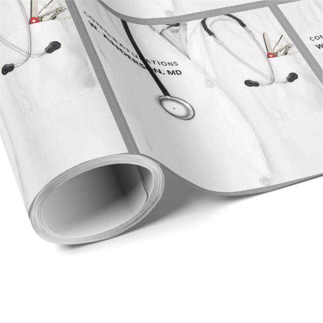 Personalised Doctor Gift Wrapping Paper (Roll Corner)