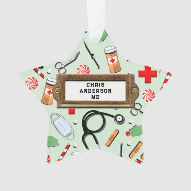 Personalised Doctor Holiday Collectable Ornament (Front)