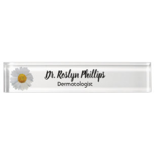 Personalised Doctor Name Plate with Daisy Graphic