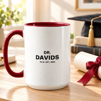 Personalised Doctor Name & Year PhD Graduation Mug