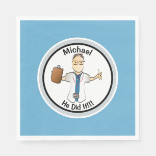 Personalised Doctor Nurse Graduation for Him Napkin