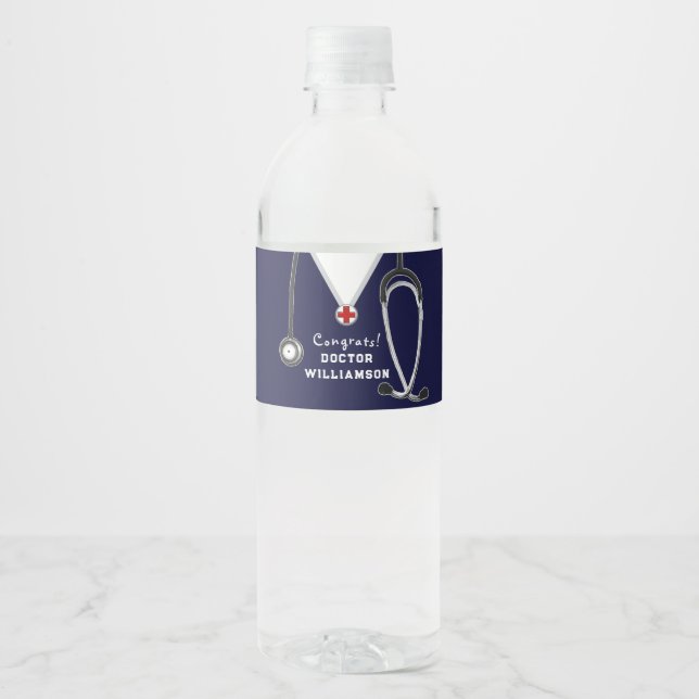 Personalised Doctor Water Bottle Label (Front)
