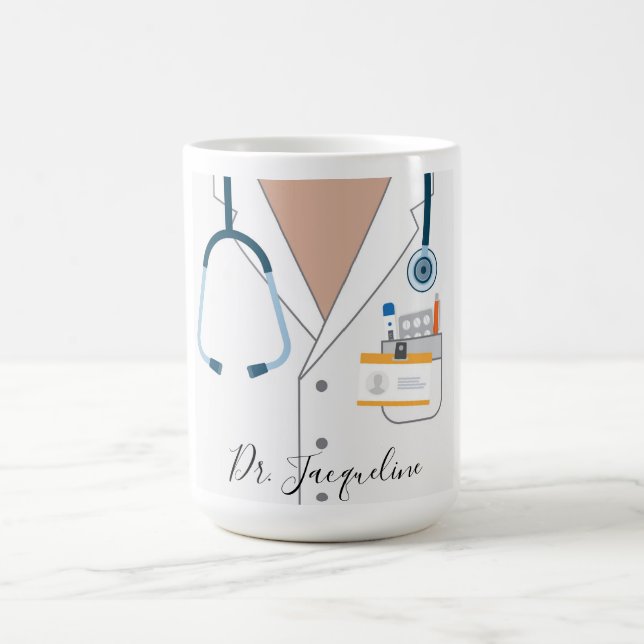 personalised doctor's coat mug (Center)