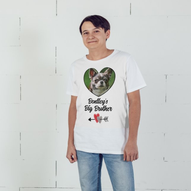 Personalised dog big brother photo & text T-Shirt (Creator Uploaded)