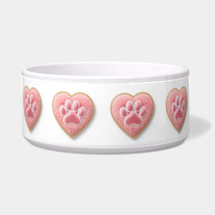 Personalised Dog Bowl   Pet Mum Chenille Paw Print