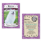 Personalised Dog Cards Pet Trading Card Template