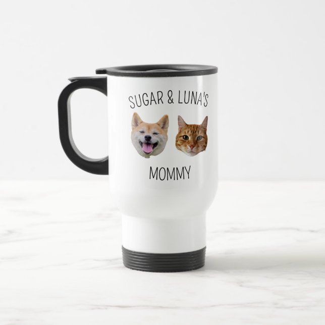 Personalised Dog Cat Face Mug, Mug gift for Mum (Left)