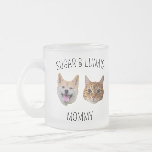 Personalised Dog Cat Face Mug, Mug gift for Mum (Left)