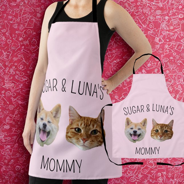 Personalised Dog Cat Face Photo, Cute Gift for Mum Apron (Creator Uploaded)