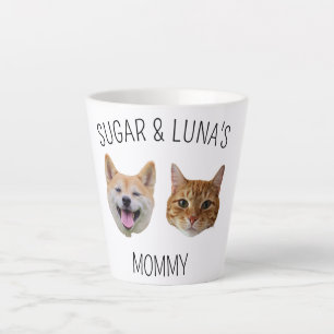 Personalised Dog Cat Face Photo, Cute Gift for Mum Latte Mug