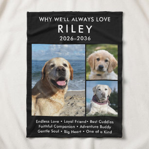 Personalised Dog Cat Pet Photo Memorial Fleece Blanket