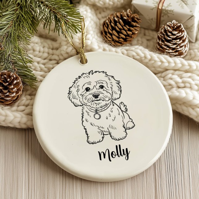 Personalised Dog Christmas Ceramic Tree Decoration (Creator Uploaded)