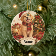Personalised Dog Christmas Ornament Custom Name