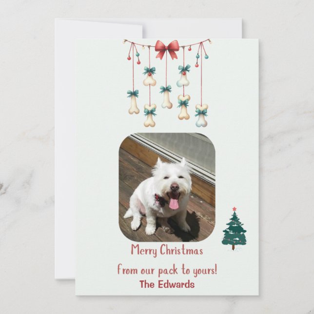 Personalised Dog Christmas Photo Card (Front)