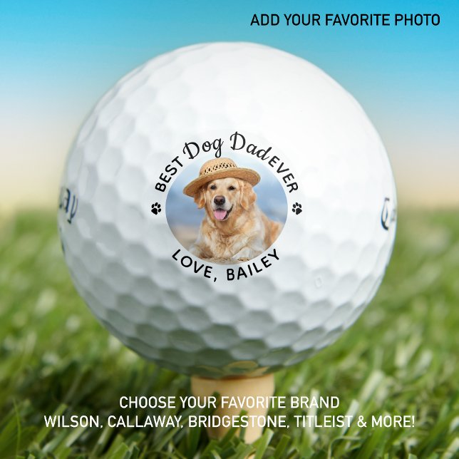 Personalised Dog Dad Best Ever Custom Photo Golf Balls (Creator Uploaded)