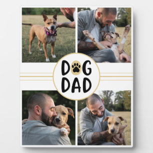 Personalised Dog Dad Four Photo  Plaque
