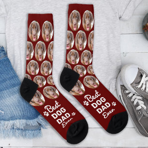 Personalised DOG DAD Fun Cool Pet Photo Collage Socks