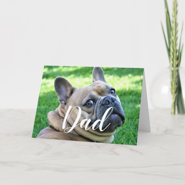 Personalised Dog Dad Funny Photo Happy Fathers Day Card (Front)