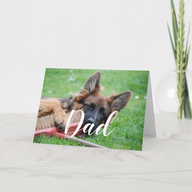 Personalised Dog Dad Funny Photo Happy Fathers Day Card (Front)