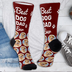Personalised DOG DAD Pattern Pet Photo Collage Socks