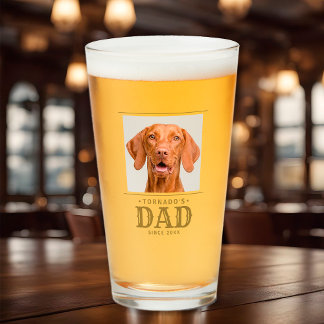 Personalised Dog Dad Pet Photo and Name Glass