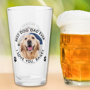Personalised Dog Dad Pet Photo Happy Father's Day  Glass