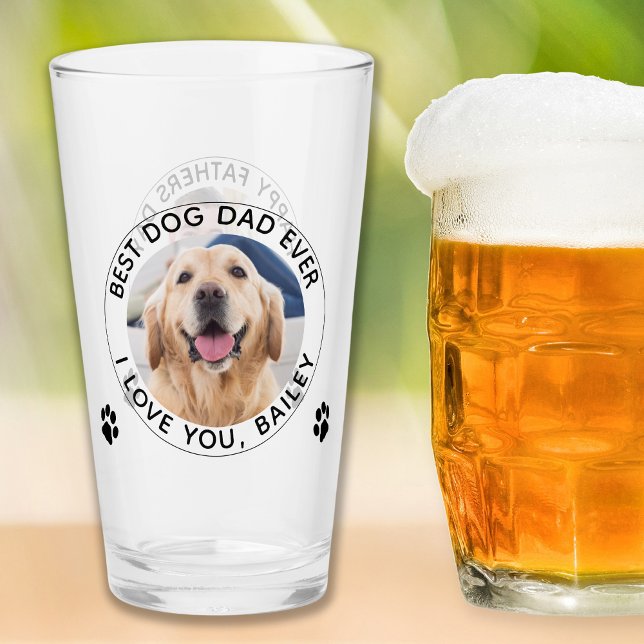 Personalised Dog Dad Pet Photo Happy Father's Day  Glass (Creator Uploaded)